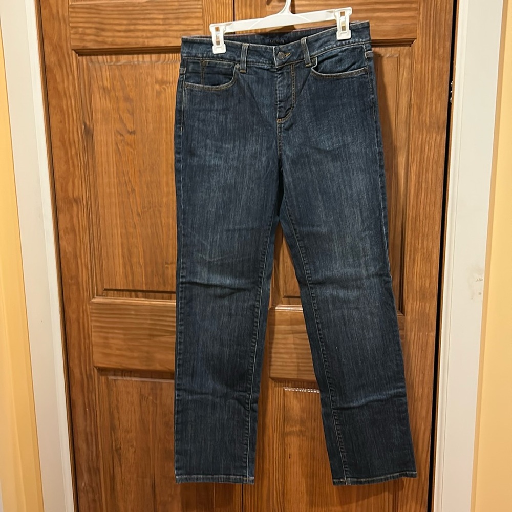 Talbots Heritage Straight Leg Jeans, Dark Wash, Size 8, EUC